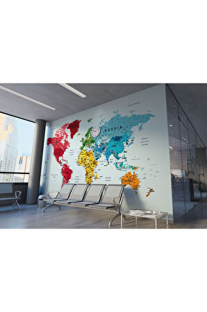 Oxyteez   Dünya Haritası Duvar Kağıdı Detaylı Ülke ve Başkentli İngilizce Dünya Haritası-1700 1700