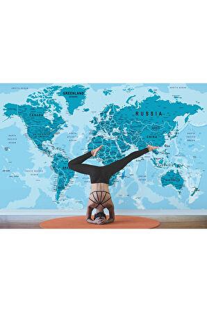 Oxyteez   Dünya Haritası Duvar Kağıdı Detaylı Ülke ve Başkentli İngilizce Dünya Haritası-2135 2135