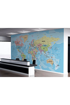 Oxyteez   Dünya Haritası Türkçe Duvar Kağıdı Ayrıntılı Dekoratif-okyanuslu 2160 2160