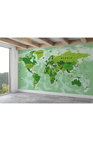 Oxyteez   Renkli Dünya Haritası Duvar Kağıdı Detaylı Ülke ve Başkentli İngilizce-2509 2509