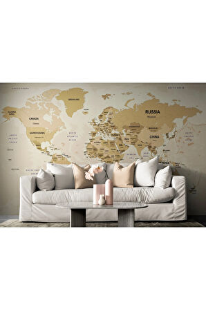 Oxyteez   Dünya Haritası Duvar Kağıdı Ülke ve Başkentli İngilizce-2765 2765