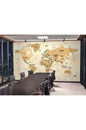 Oxyteez   Dünya Haritası Duvar Kağıdı Ülke ve Başkentli İngilizce-2765 2765