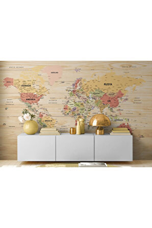 Oxyteez   Türkçe Dünya Haritası Duvar Kağıdı Detaylı Ülke ve Başkentli-2981 2981