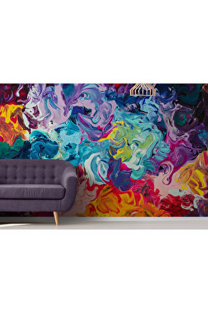 Oxyteez   Modern Tarz Yağlıboya Görünüm Dekoratif Duvar Kağıdı-3524 3524