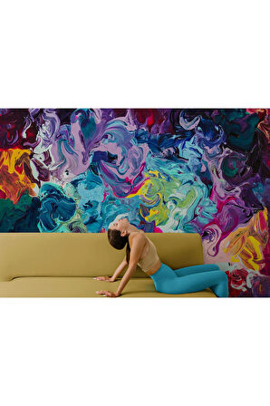 Oxyteez   Modern Tarz Yağlıboya Görünüm Dekoratif Duvar Kağıdı-3524 3524