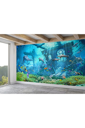 Oxyteez   Su Altı Manzarası Yağlıboya Görünüm Dekoratif Duvar Kağıdı-3667 3667