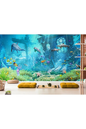 Oxyteez   Su Altı Manzarası Yağlıboya Görünüm Dekoratif Duvar Kağıdı-3667 3667