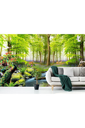 Oxyteez   Ormandaki Hayvanlar Dekoratif Duvar Kağıdı-3713 3713