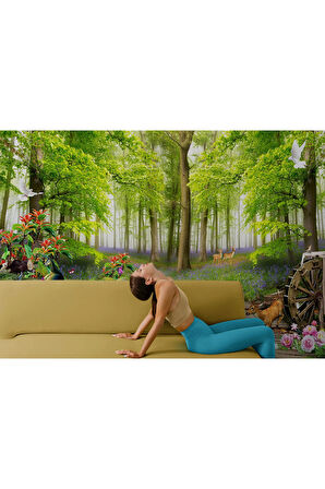 Oxyteez   Ormandaki Hayvanlar Dekoratif Duvar Kağıdı-3713 3713