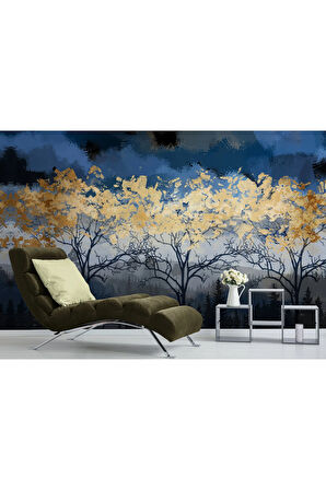 Oxyteez   Geceyarısı Orman Manzarazı Yağlıboya Görünüm Dekoratif Duvar Kağıdı-3722 3722