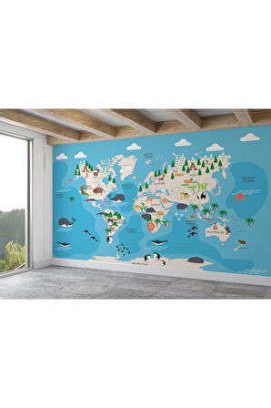 Oxyteez   Çocuk ve Bebek Odası Duvar Kağıdı Hayvanlar Alemi Eğitici ve Öğretici -3802 3802