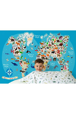 Oxyteez   Çocuk ve Bebek Odası Duvar Kağıdı Hayvanlar Alemi Eğitici ve Öğretici -3806 3806