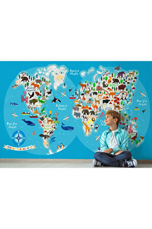 Oxyteez   Çocuk ve Bebek Odası Duvar Kağıdı Hayvanlar Alemi Eğitici ve Öğretici -3806 3806