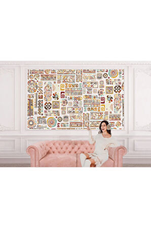 Oxyteez   Soyut Renkli Şekiller Duvar Kağıdı Modern Bohem İskandinav Tasarımı-5504 5504