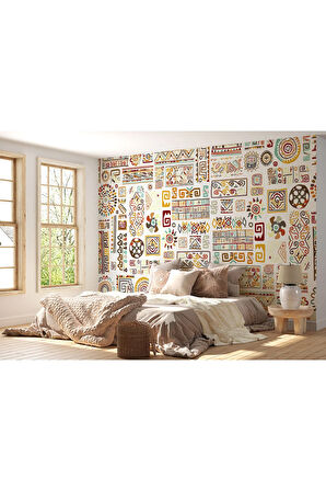 Oxyteez   Soyut Renkli Şekiller Duvar Kağıdı Modern Bohem İskandinav Tasarımı-5504 5504