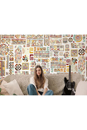 Oxyteez   Soyut Renkli Şekiller Duvar Kağıdı Modern Bohem İskandinav Tasarımı-5504 5504