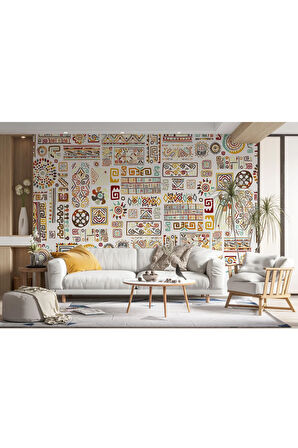 Oxyteez   Soyut Renkli Şekiller Duvar Kağıdı Modern Bohem İskandinav Tasarımı-5504 5504