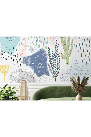 Oxyteez   Yaprak Detaylı Soyut Minimalist Modern Duvar Kağıdı-5510 5510