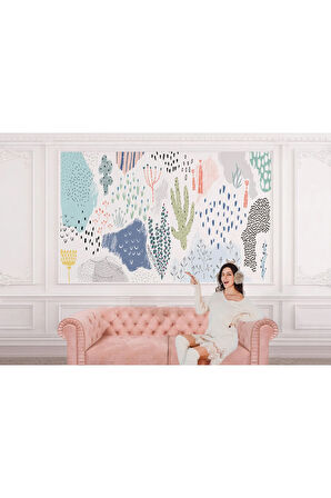 Oxyteez   Yaprak Detaylı Soyut Minimalist Modern Duvar Kağıdı-5510 5510