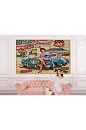 Oxyteez   Araba Üstünde Oturan Kadın Duvar Kağıdı-5512 5512