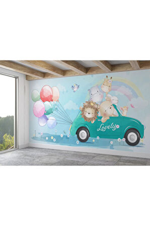 Oxyteez   Sevimli Hayvanlar Çocuk Odası Duvar Kağıdı Kreş Okul Duvar Kağıdı-5528 5528