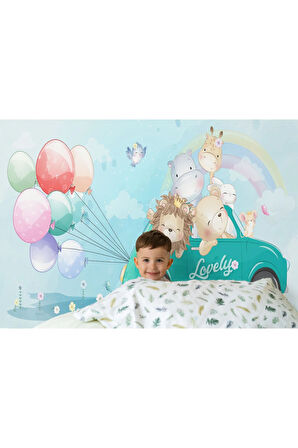 Oxyteez   Sevimli Hayvanlar Çocuk Odası Duvar Kağıdı Kreş Okul Duvar Kağıdı-5528 5528