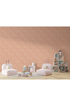 Oxyteez   Pembe Kalp İkonlu Kız Çocuk Odası Duvar Kağıdı-5543 5543