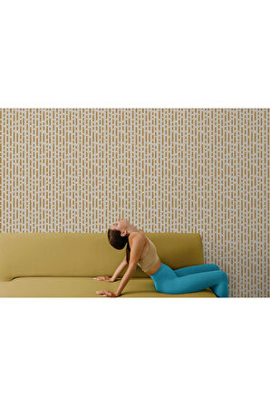 Oxyteez   Karamel Rengi Kesik Çizgili İskandinav Tarzı Modern Duvar Kağıdı-5548 5548