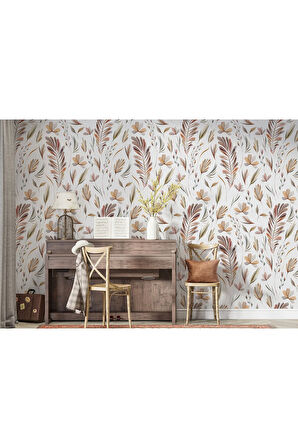 Oxyteez   Yaprak Desenli İskandinav Duvar Kağıdı-5553 5553