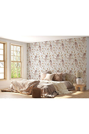 Oxyteez   Yaprak Desenli İskandinav Duvar Kağıdı-5553 5553