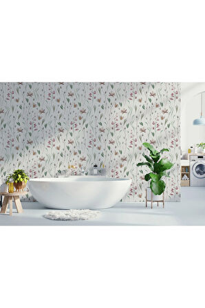 Oxyteez   Çiçek ve Yaprak Desenli İskandinav Tarzı Duvar Kağıdı-5554 5554