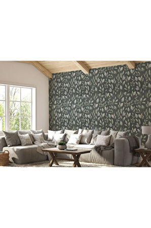 Oxyteez   Yaprak Desenli İskandinav Duvar Kağıdı-5556 5556