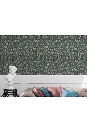 Oxyteez   Yaprak Desenli İskandinav Duvar Kağıdı-5556 5556