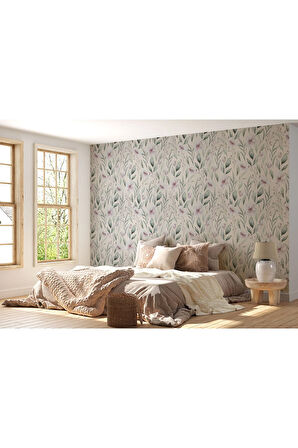 Oxyteez   Çiçek ve Yaprak Desenli İskandinav Tarzı Duvar Kağıdı-5557 5557