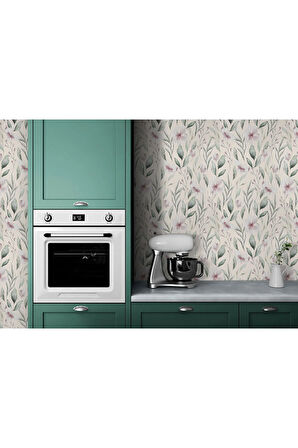 Oxyteez   Çiçek ve Yaprak Desenli İskandinav Tarzı Duvar Kağıdı-5557 5557