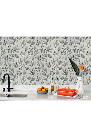 Oxyteez   Çiçek ve Yaprak Desenli İskandinav Tarzı Duvar Kağıdı-5558 5558