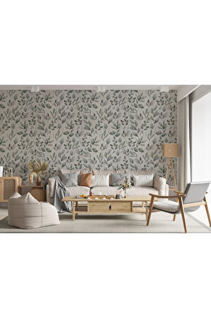 Oxyteez   Çiçek ve Yaprak Desenli İskandinav Tarzı Duvar Kağıdı-5558 5558