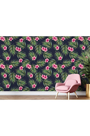 Oxyteez   Tropikal Çiçekli Ağaç Yaprakları Duvar Kağıdı-5561 5561
