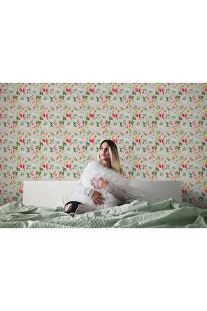 Oxyteez   Çiçek ve Yaprak Desenli Tarzı Duvar Kağıdı-5575 5575