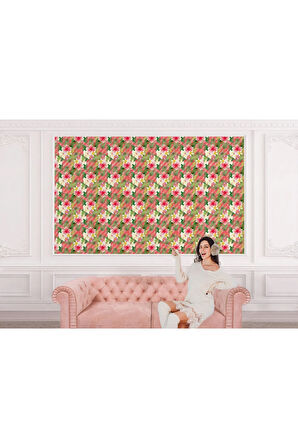 Oxyteez   Çiçek ve Yaprak Desenli Duvar Kağıdı-5578 5578