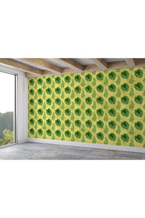 Oxyteez   Botanik Tropikal Yaprak Desenli Duvar Kağıdı-5580 5580