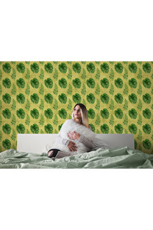 Oxyteez   Botanik Tropikal Yaprak Desenli Duvar Kağıdı-5580 5580