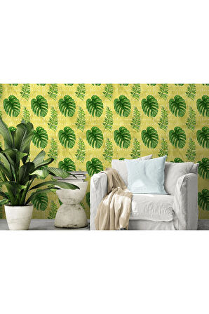 Oxyteez   Botanik Tropikal Yaprak Desenli Duvar Kağıdı-5580 5580