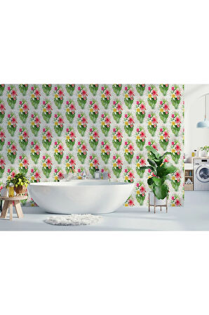 Oxyteez   Çiçek ve Yaprak Desenli Duvar Kağıdı-5585 5585