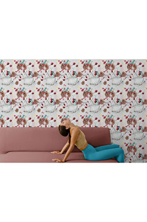 Oxyteez   Kuşburnu Ağacı Desenli Dekoratif Duvar Kağıdı-5591 5591