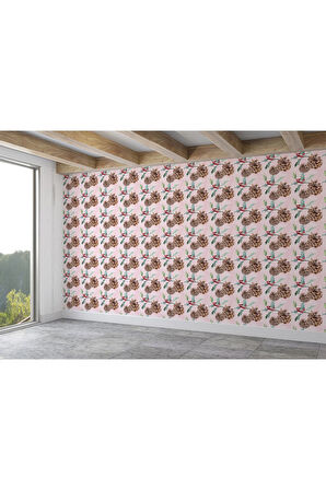 Oxyteez   Kuşburnu Ağacı Desenli Dekoratif Duvar Kağıdı-5592 5592