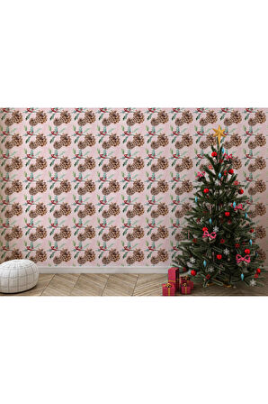 Oxyteez   Kuşburnu Ağacı Desenli Dekoratif Duvar Kağıdı-5592 5592