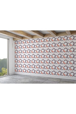 Oxyteez   Pembe Çiçek Desenli Duvar Kağıdı-5593 5593