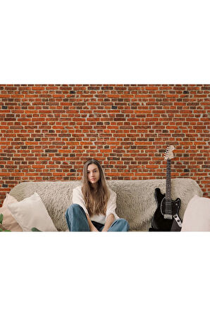 Oxyteez   Taş Tuğla Desenli Duvar Kağıdı-5601 5601