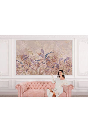 Oxyteez   Yaprak Detaylı İskandinav Tarzı Duvar Kağıdı-5606 5606